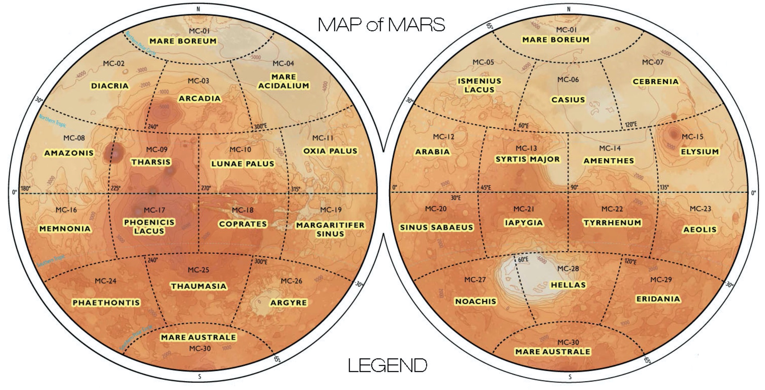 Mars 36 Atlas Quadrants