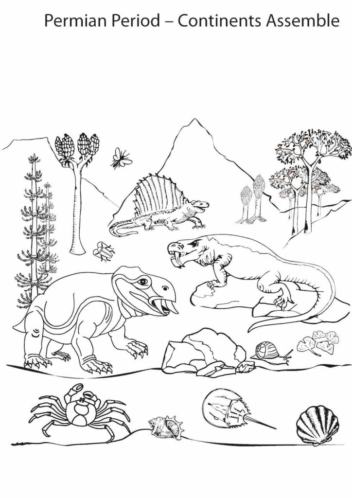 Illustration of life during the Permian Period.