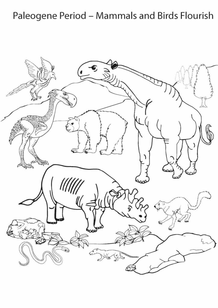 Illustration of life during the Paleogene Period.
